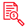 Icon: paper and spyglass